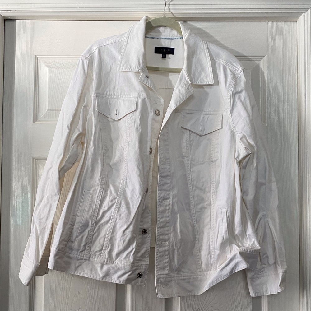 Talbots Classic White Jean Jacket
